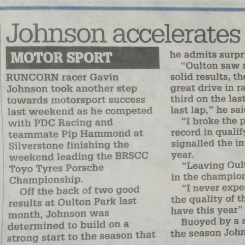 April 13, 2017 - Gavin Johnson in his local paper.