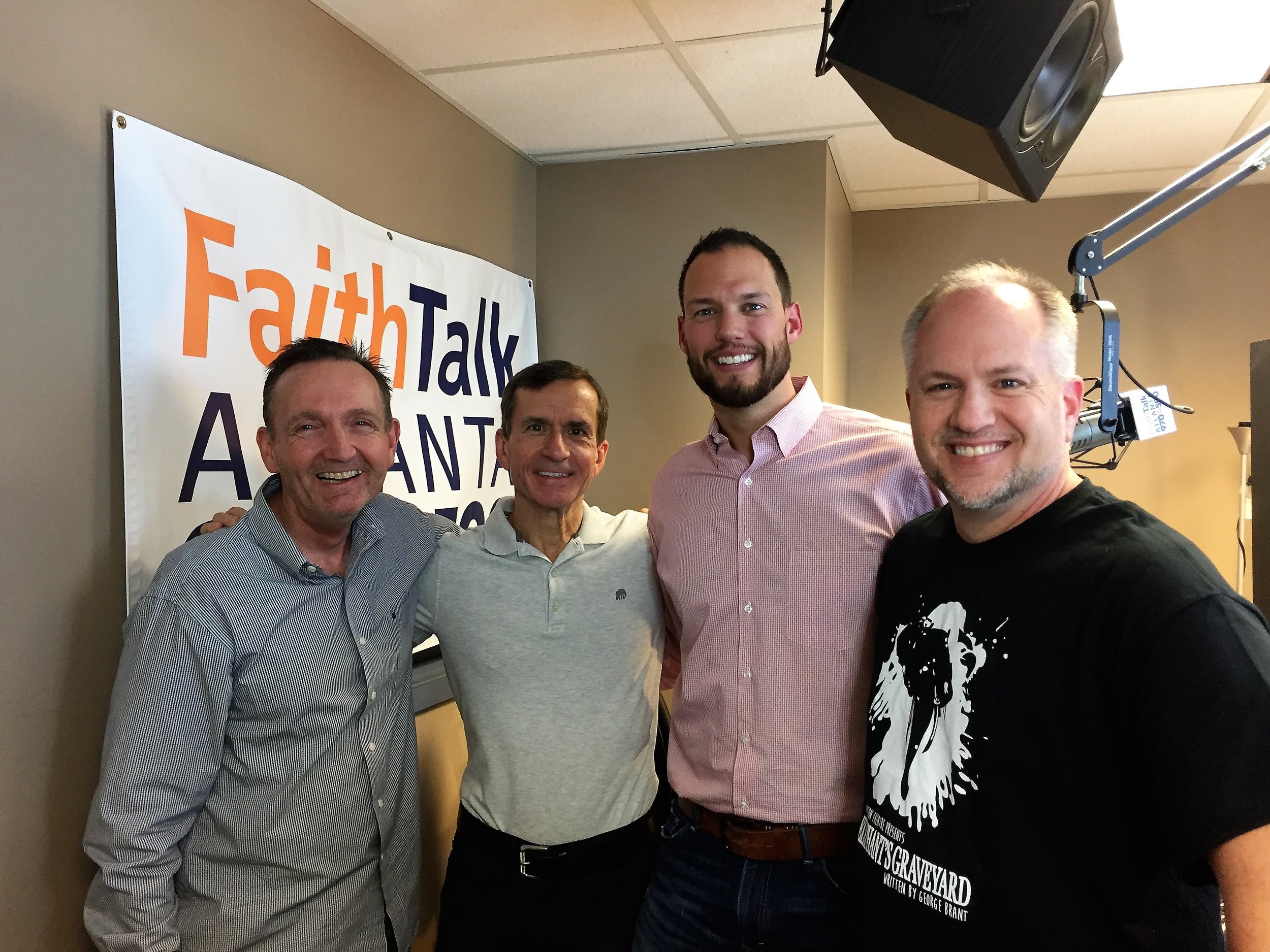 A recent radio interview that embodies the essence of the series Adversity: Your New BFF, and especially Session #4 (Redeeming the Mess). Radio co-hosts Rick Probst (L) and Dan Ratcliffe (R) interview Glenn and Billy Burke (the tall guy) about how God has used the lessons God taught Glenn through an emotionally abusive upbringing to help Billy come to grips with his equally rough background. Billy considers Glenn a great friend and a primary mentor, and this revealing interview explores what mentorship can look like. Click here to view the interview. The first 16 minutes of the interview involve a lot of "drive-time banter," and the serious content begins at 16:00.