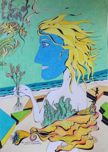 Anna - Regard the Lillies of the Field 2015 · pen & ink, color pencil on paper · 16.5"x11.5