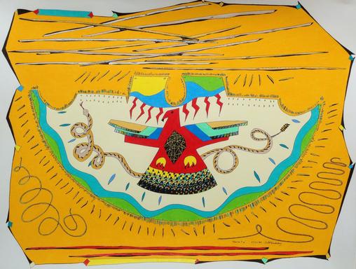 Karma Tipi2015 ·&nbsp;pen &amp; ink, color pencil on paper ·&nbsp;18"x23"