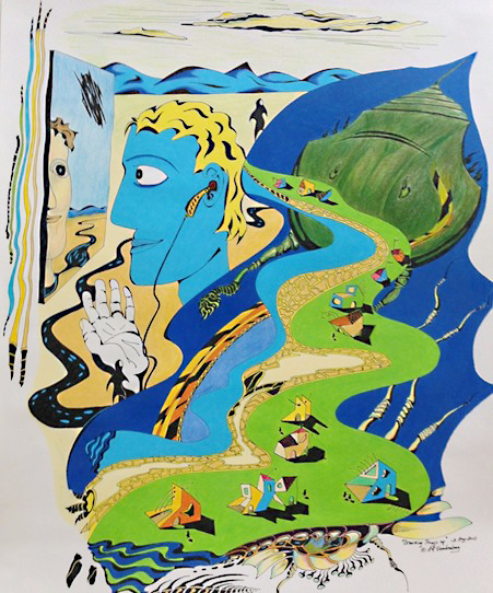 Dreaming Things Up (Detail) 2013 · Pen & ink, color pencil on paper · 23"x18"