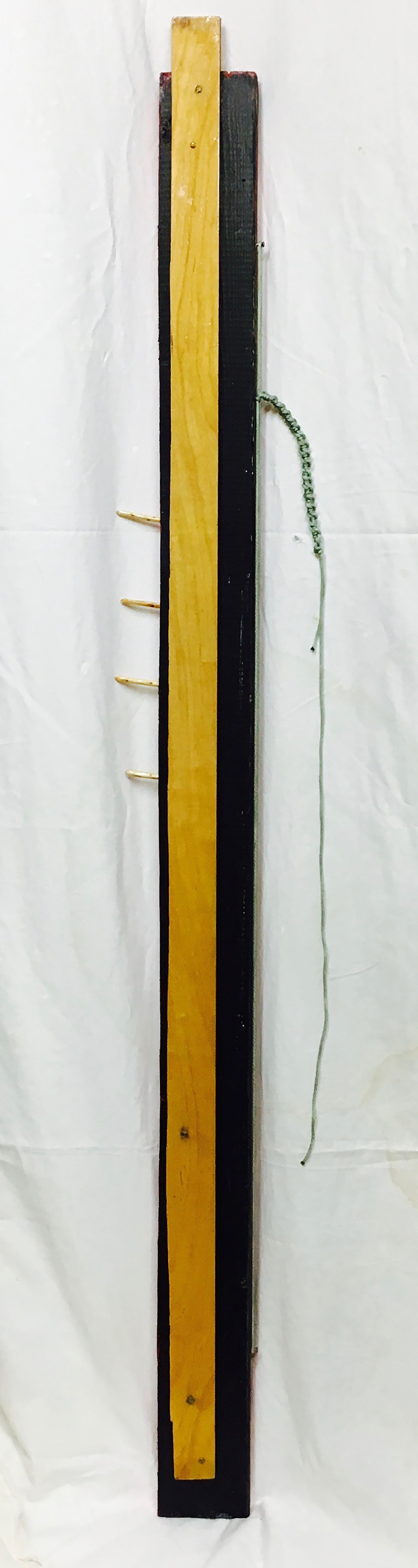 #Day24520 - Emory Village Stele 2017 · found wood, cedar pegs, brass screws, rope, varnish, paint · 69"x9.5"x2"