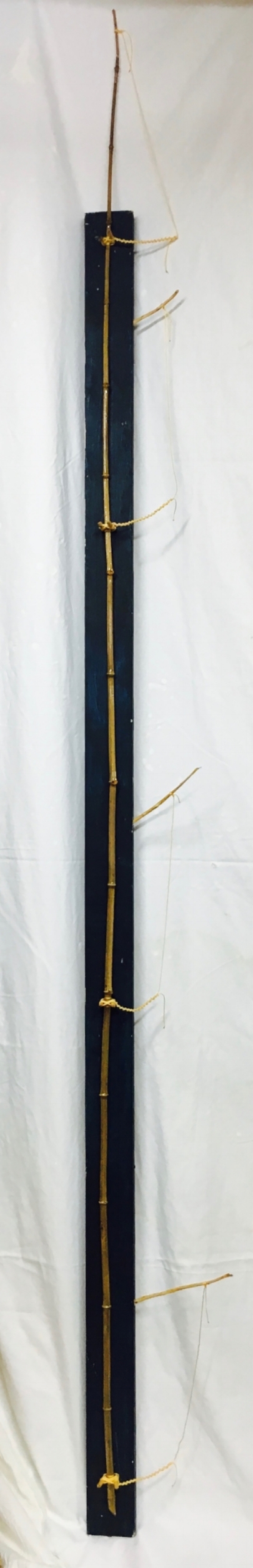 #Day24520 - Emory Museum Stel e 2017 · found wood, cedar pegs, rope, varnish · 107.5"x11"x6.5"