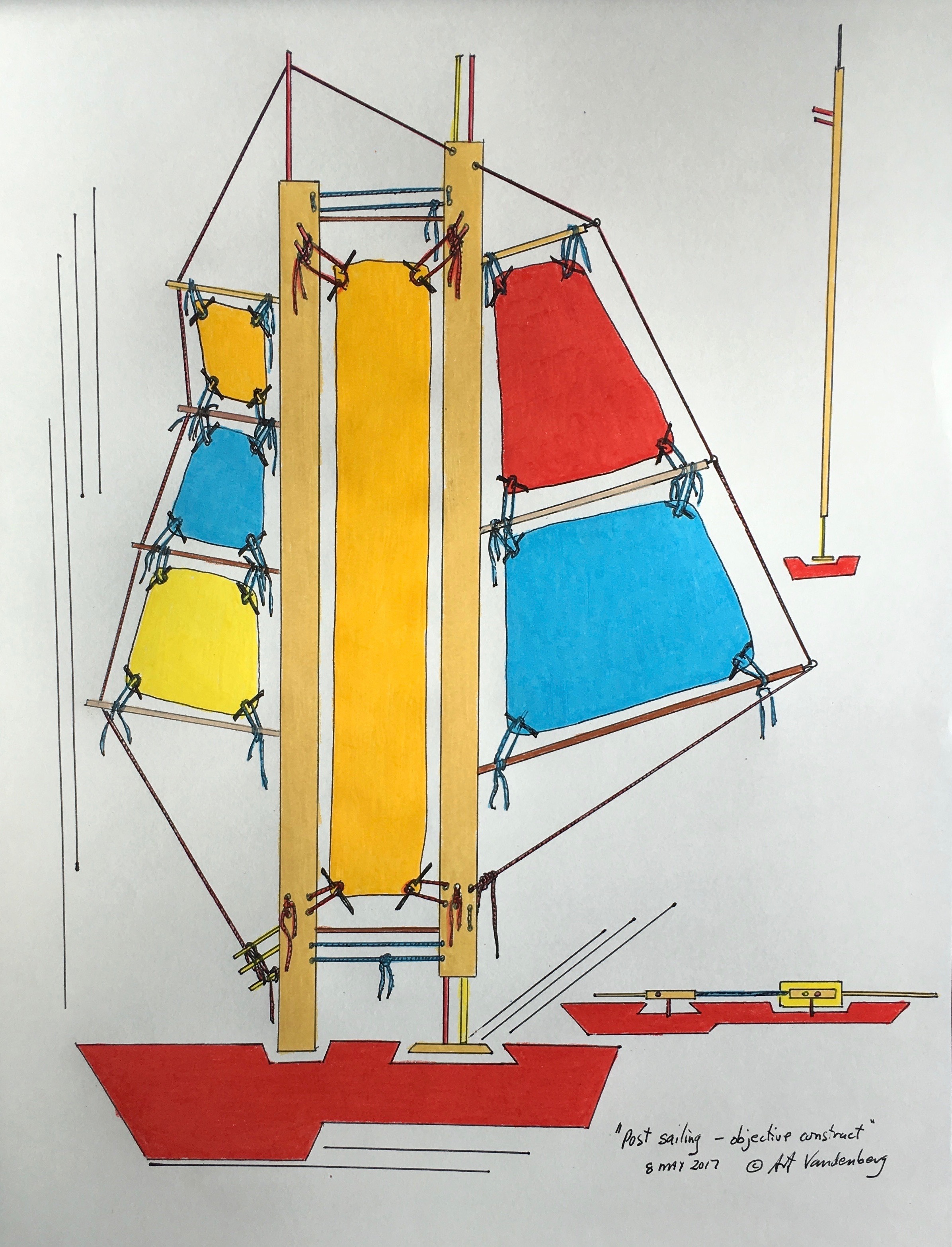 Post sailing - objective construct2017 ·&nbsp;pen &amp; ink,&nbsp;color pencil on paper&nbsp;·&nbsp;14"x10.75"