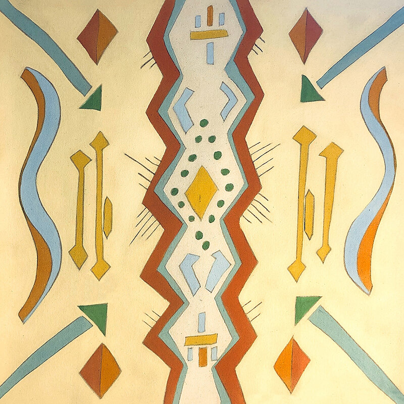 Parfleche - 01 (21" x 21"; oil on canvas)