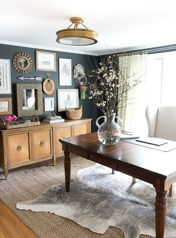 Home Office solutions: Bring Elements of Nature inside when you can’t get outside. Natural and organic elements make you feel calm and give any room a welcoming feeling.