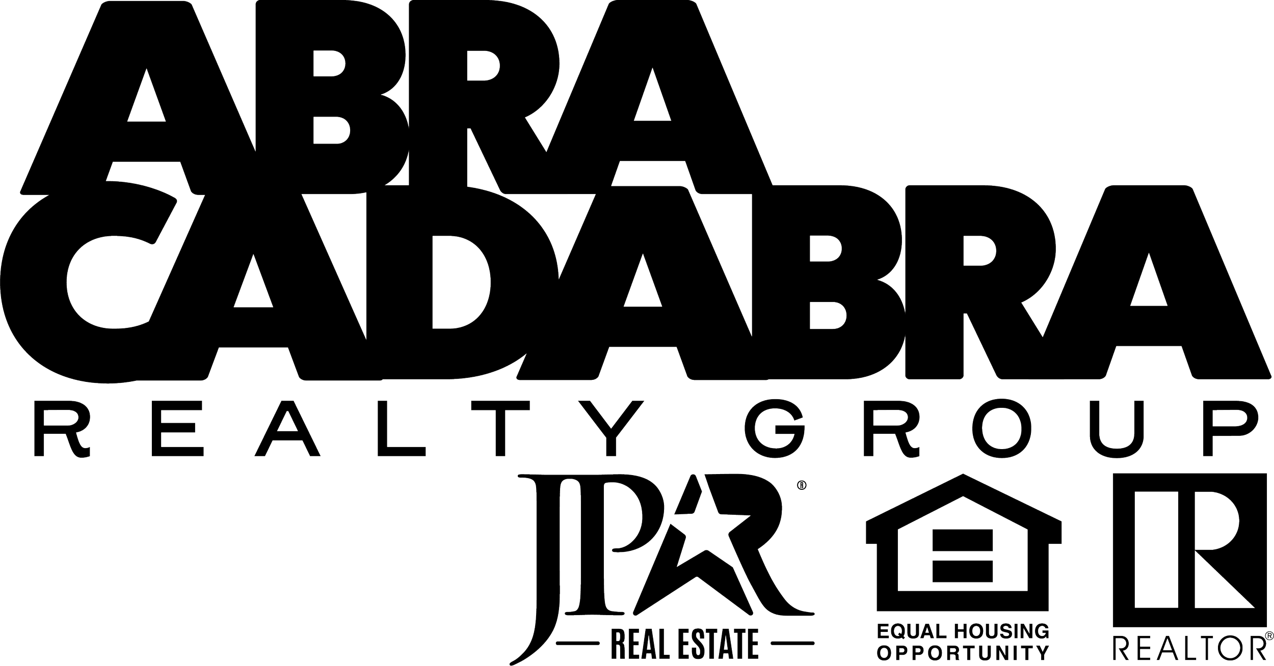 Logo for Arbaara Real Estate Group, featuring stylized text and housing icons.