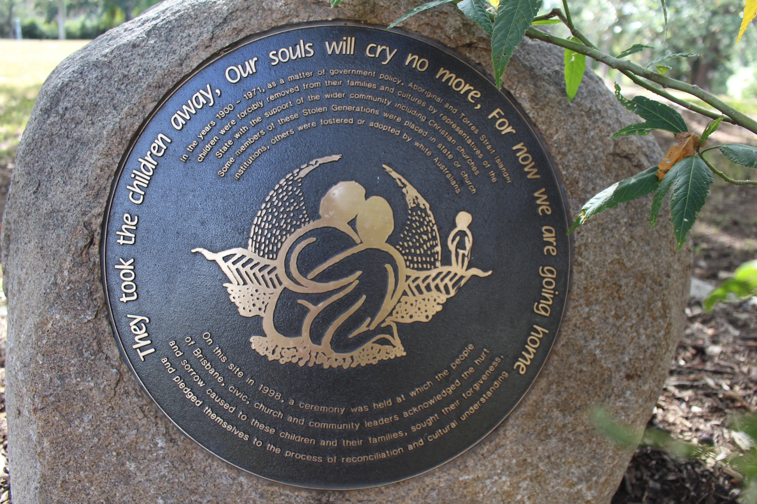 The 'Journey Home' plaque.