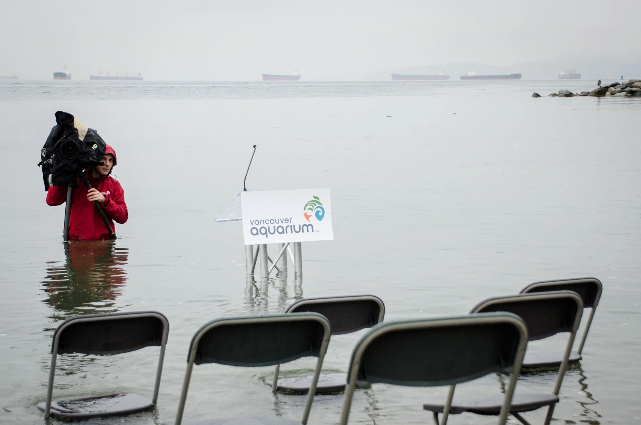 To create a media-worthy stunt, we simply held a press conference in our ocean’s rising shoreline, to demonstrate how changes happening in the Arctic will directly affect all of us.