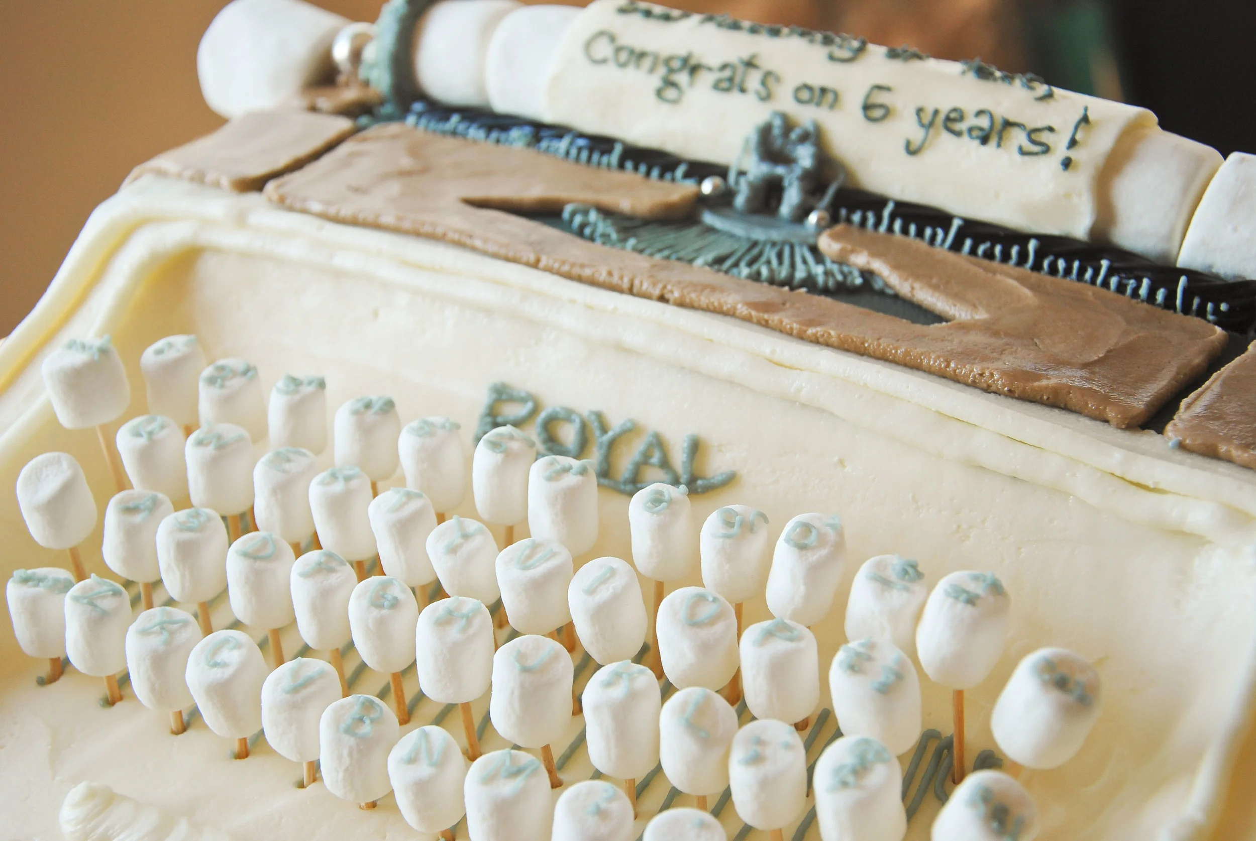 For a brief time, I made a living as a custom cake decorator – a random skill I utilize from time to time for important friends and events. Here’s a taste. Typewriter cake featured on Design Sponge