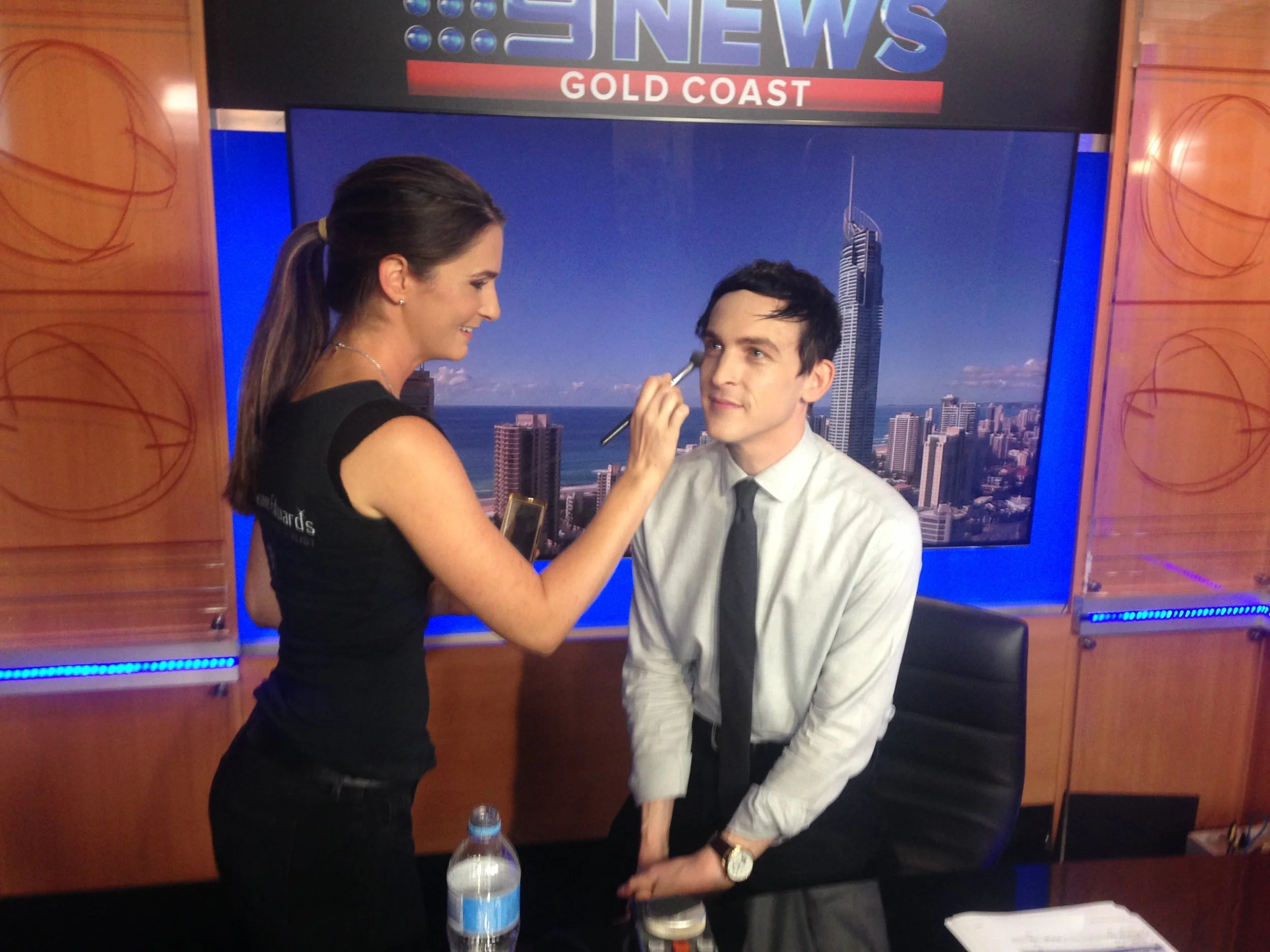 Makeup for robin lord taylor presenting on 9 News