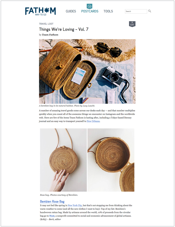 Fathom Away , April 5, 2017 Things We’re Loving—Volume 7
