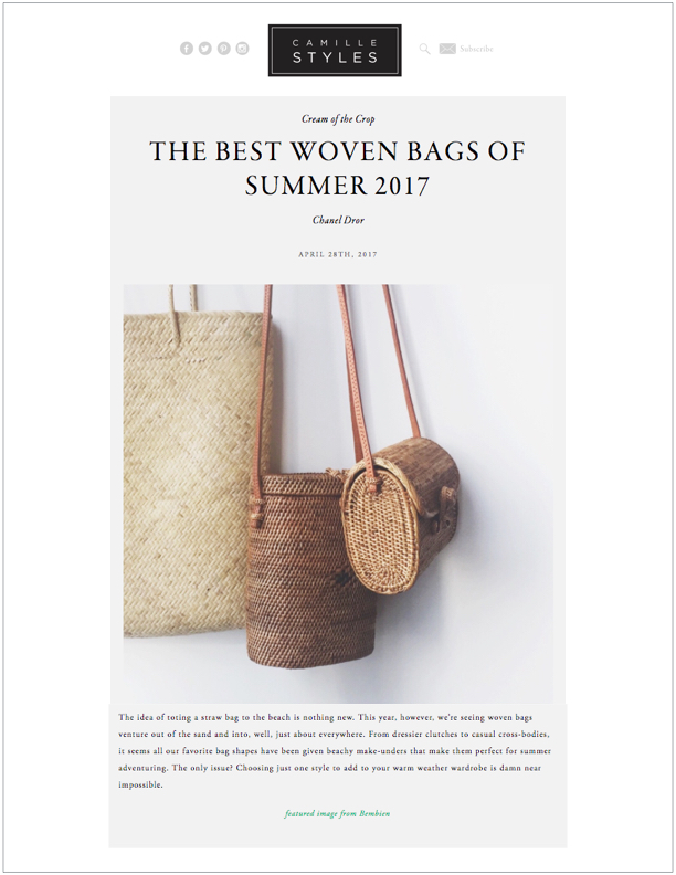 Camille Styles , April 28, 2017 The Best Woven Bags of Summer 2017