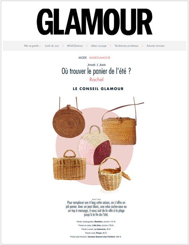 Glamour Paris, June 1, 2017 Où trouver le panier de l'été ?