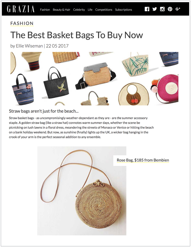 Grazia , May 22, 2017 The Best Basket Bags to Buy Now
