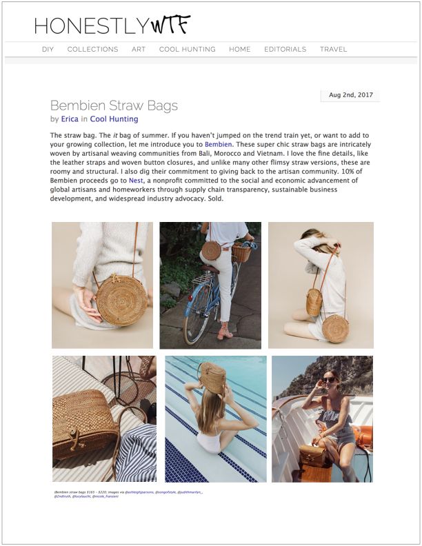 Honestly WTF , August 2, 2017 Cool Hunting: Bembien Straw Bags