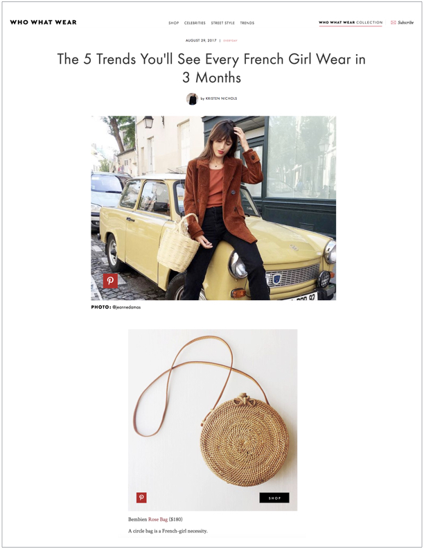Who What Wear , August 29, 2017 The 5 Trends You'll See Every French Girl Wear in 3 Months