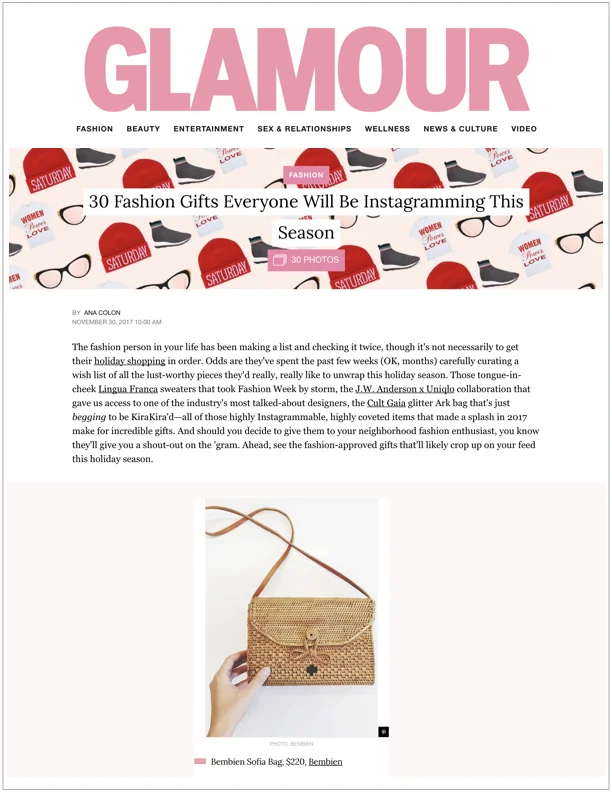 Glamour , November 30, 2017 30 Fashion Gifts Everyone Will Be Instagramming This Season