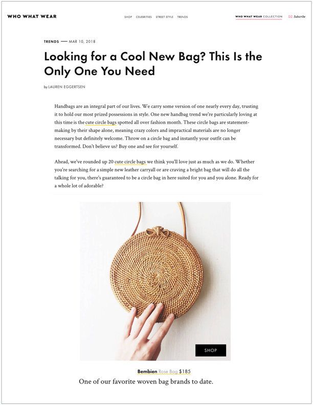 Who What Wear , March 10, 2018 Looking For a Cool New Bag? This Is the Only One You Need