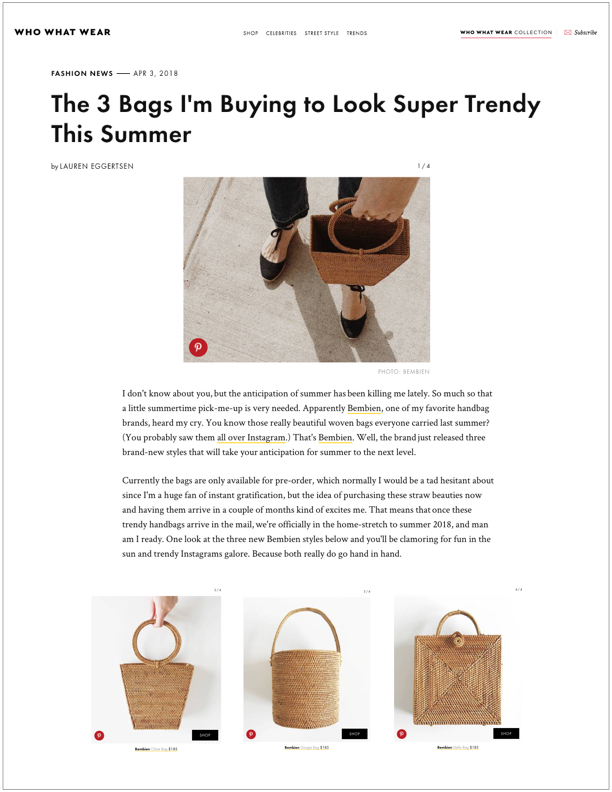 Who What Wear , April 3, 2018 The 3 Bags I'm Buying to Look Super Trendy This Summer