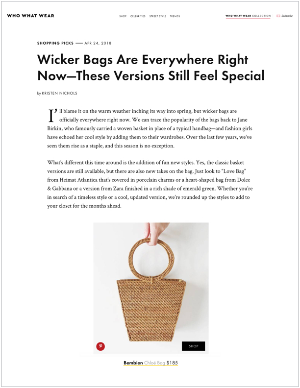 Who What Wear , April 24, 2018 Wicker Bags Are Everywhere Right Now