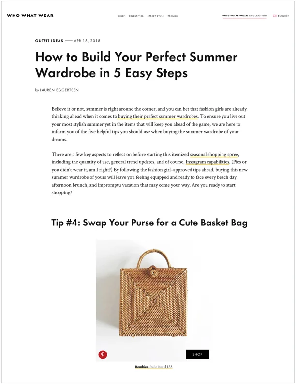Who What Wear , April 18, 2018 How to Build Your Perfect Summer Wardrobe