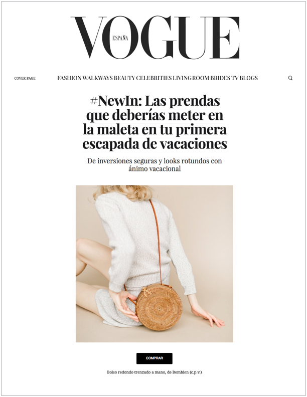 Vogue Spain, June 4, 2018 Las prendas que deberías meter en la maleta. ..