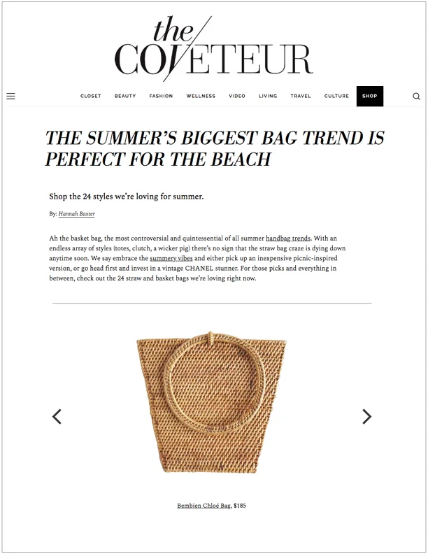 The Coveteur , July 31, 2018 The Summer's Biggest Bag Trend