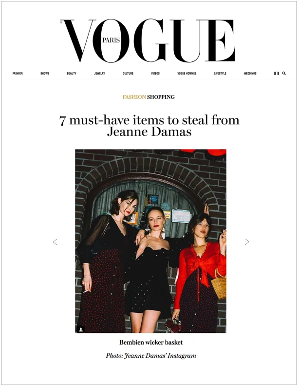 Vogue Paris , August 10, 2018 7 Must Have Items to Steal from Jeanne Damas