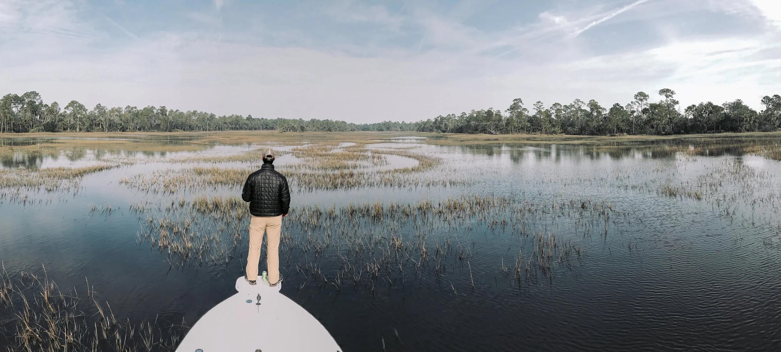 One of Northeast Florida's gorgeous panoramic flood tide views on board Capt. Benton's Maverick.