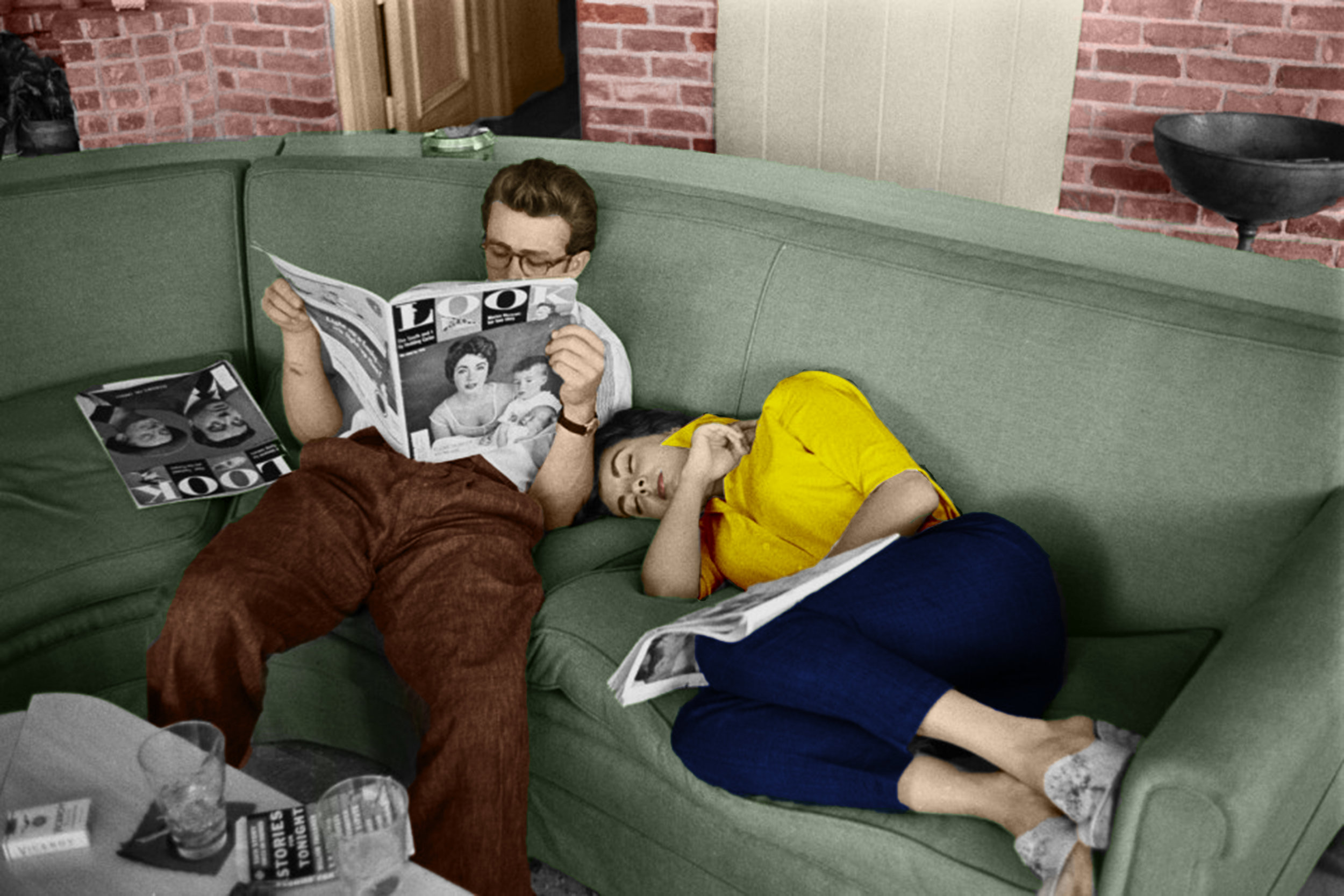  Re-coloring a black and white photo. The photo was originally black and white as seen in the magazines, I then added color back in 