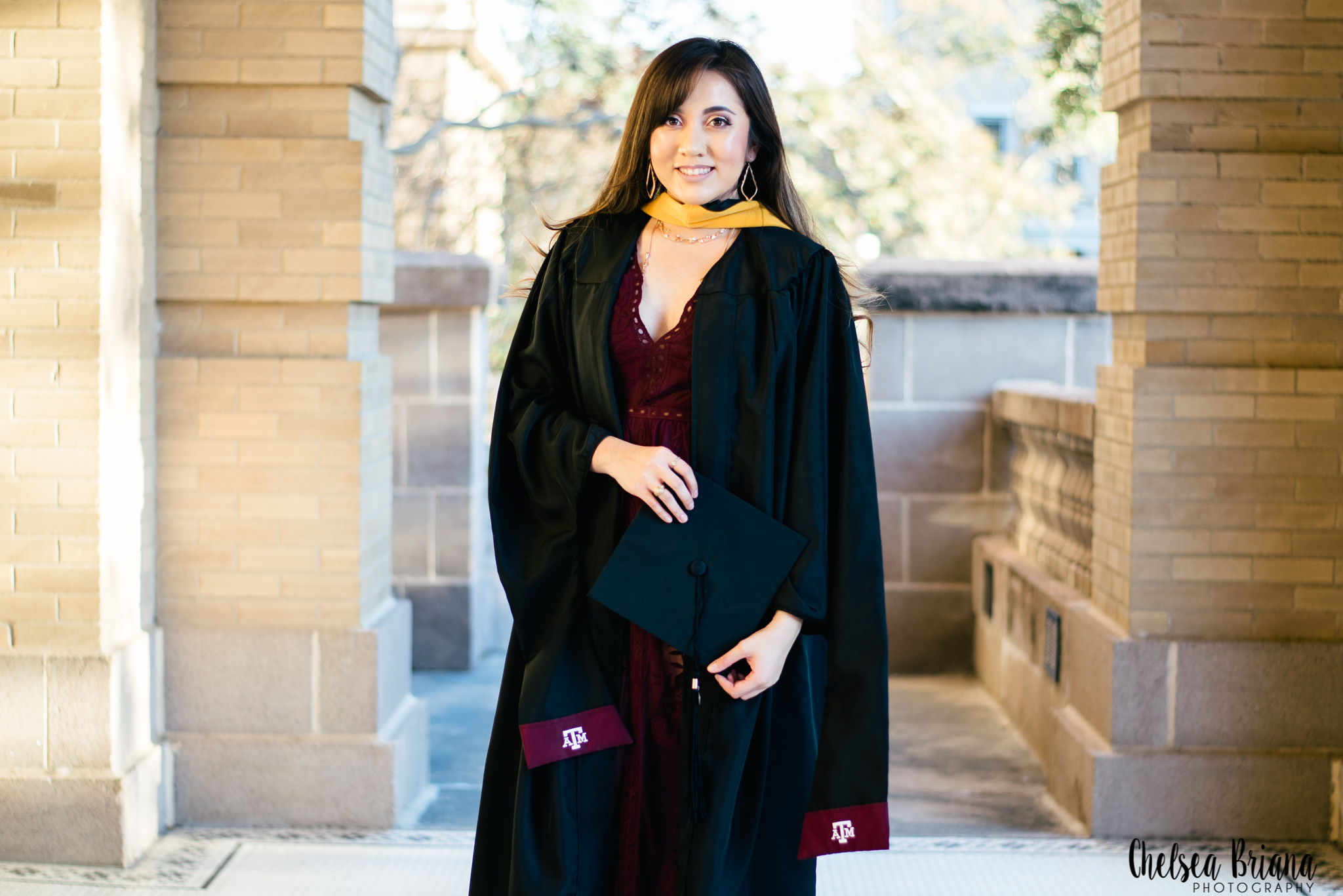 Texas A&M cap and gown