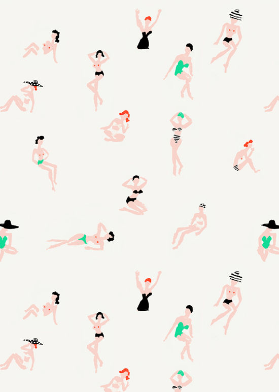 Ladies at the Beach by Danielle Kroll I am LOVING Danielle Kroll and all that she produces. Her pieces are bright, fun, and whimsical. AND I get to meet her this weekend at an event in LA! Swoon! 