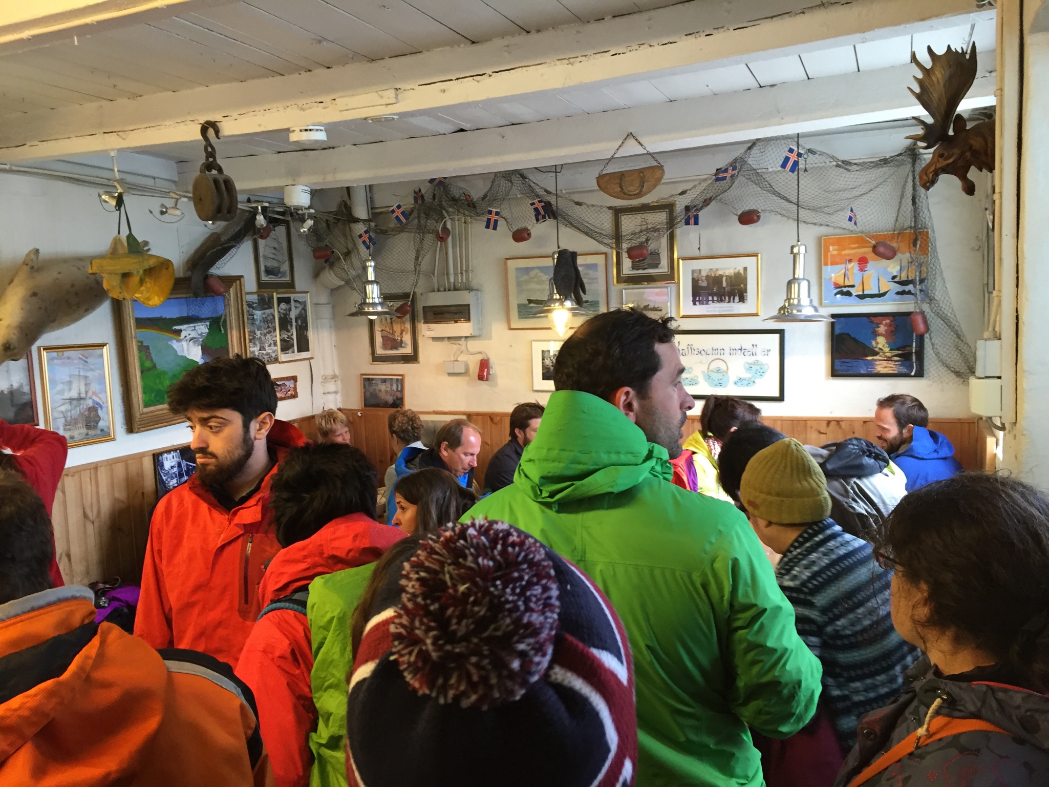 Waiting in line at Saegreifinn...definitely worth the wait! 