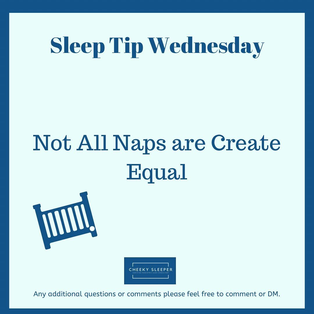 Wednesday Sleep Tip - Not all naps are created equal.

Save this post for reference, and don't forget to ❤️ and share.

Naps are not equal. The Morning Nap and Mid Day nap are the most restorative, especially when paired with an ideal sleep environme