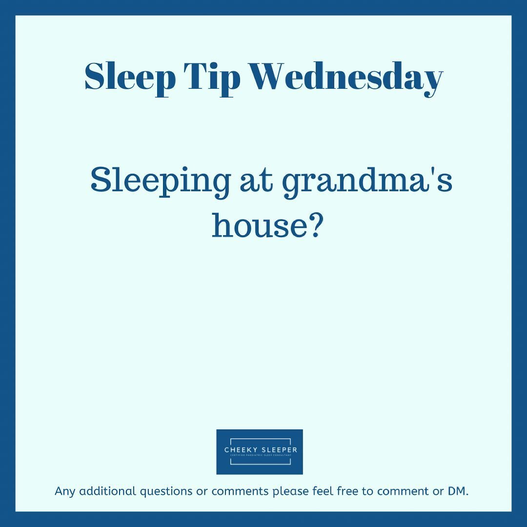 Wednesday sleep tip (1 day late sorry)

When thinking about your baby and childs sleep and if they have a negative sleep association. This is a great way to think about it- if my child was to go for a sleep over at Grandmas house would they be able t