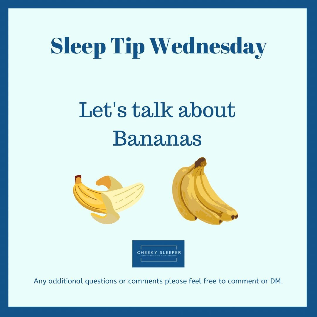 Sleep Tip Wednesday. - 🍌Let&rsquo;s talk Bananas 🍌 
Don&rsquo;t forget to like ❤️share➡️ and comment✉️! 

Why bananas🍌?

They are an excellent bedtime 🥱snack for kids and adults alike. 

Bananas are pack with great stuff - Beyond the potassium, m