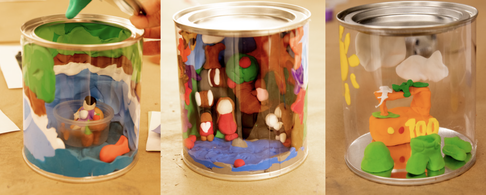 From left to right: Nan/Mimi, Trista/Zita, and Paula/Antonia’s future-thinking artifacts representing the possible ways in which humans and nature will coexist.