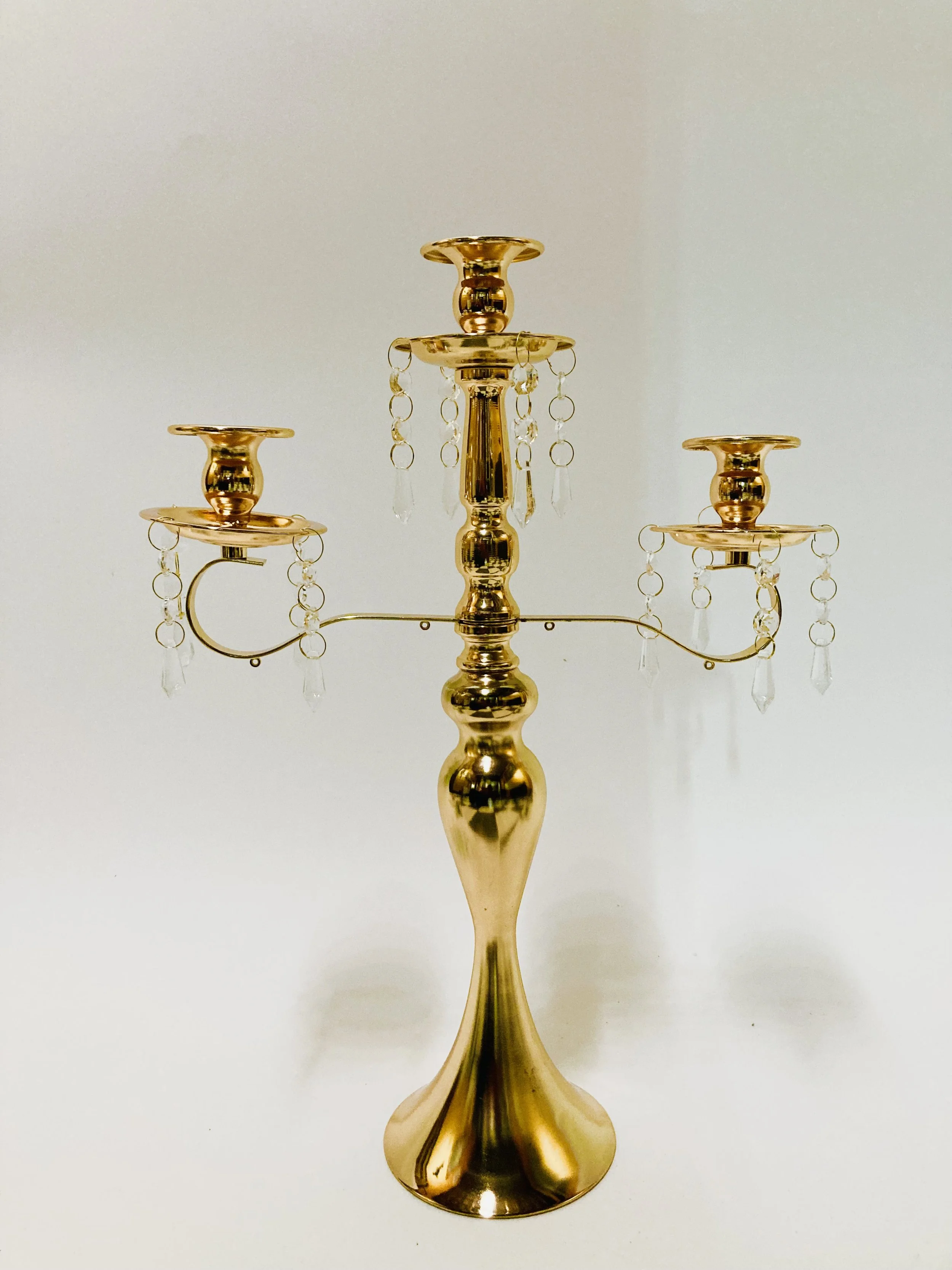 Gold 3 arm Candelabra - 18 inch