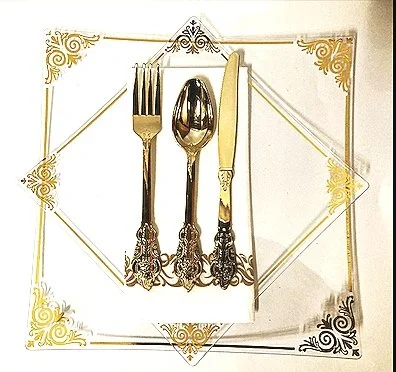 Gold Rim Square Set