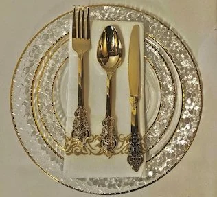 Gold Rim Crystal Set