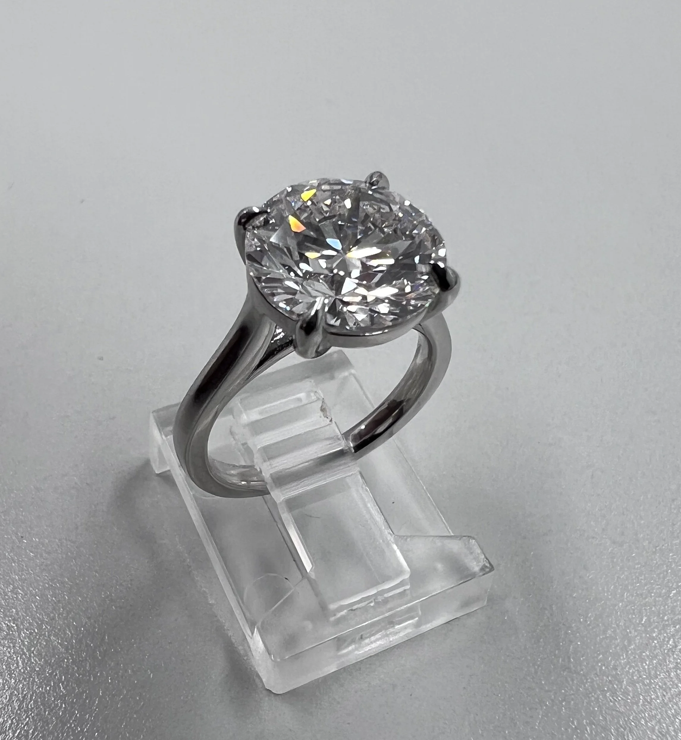 Solitaire engagement ring.