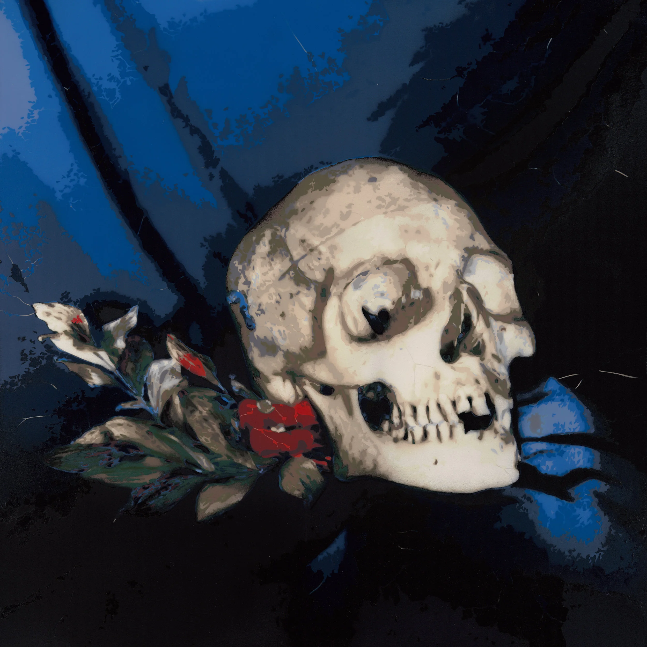 Skull with Velvet Flowers