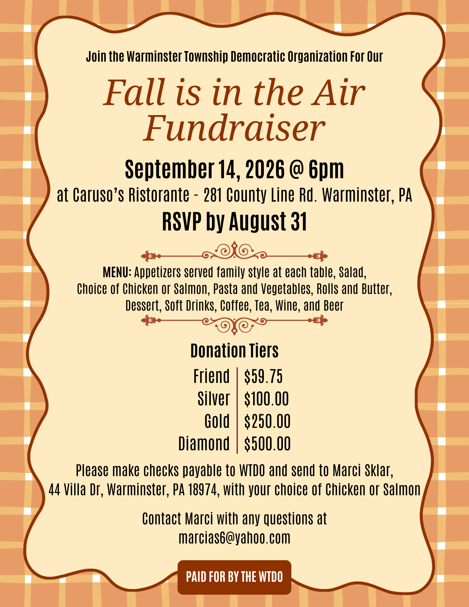 Don't Miss the WTDO Fall Fundraiser!