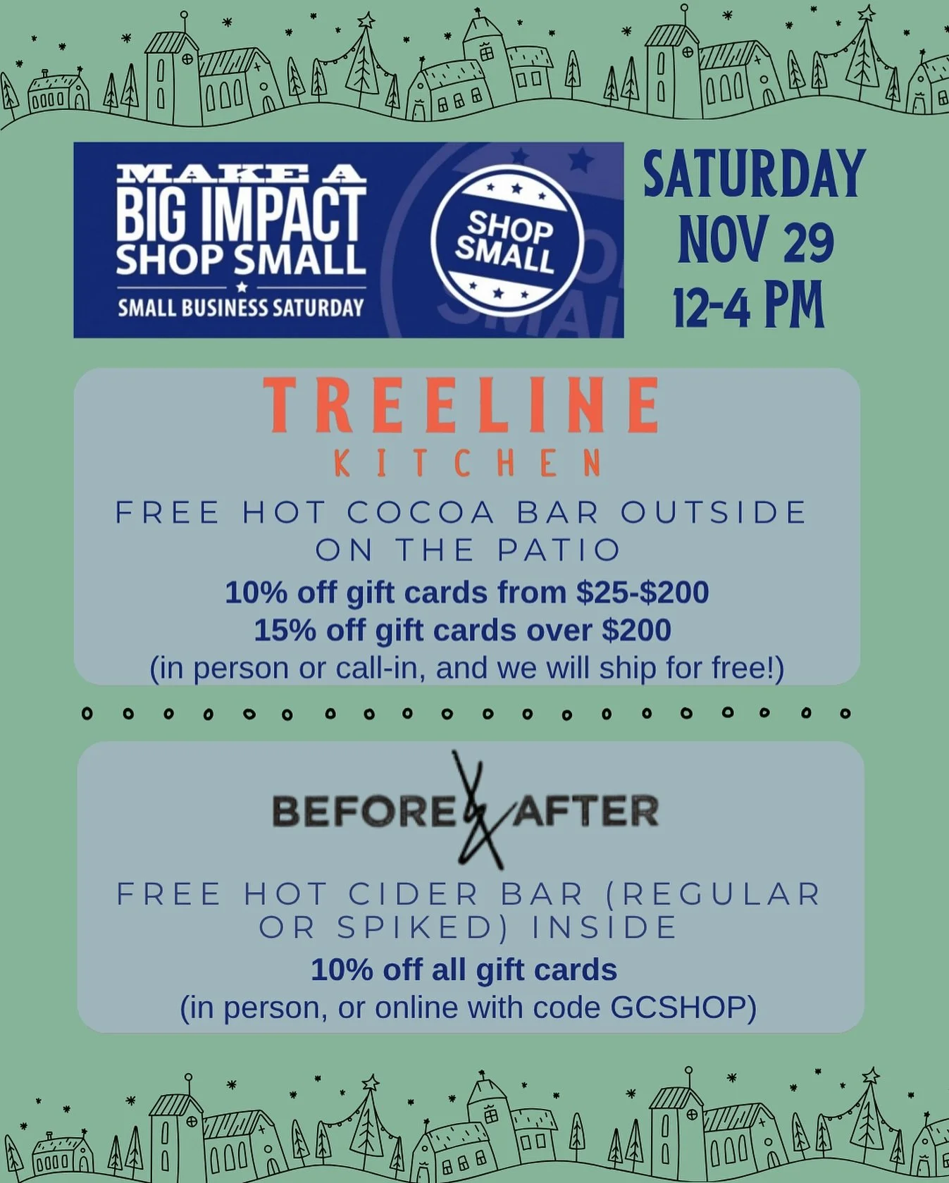 Small Business Saturday is one of our favorite days of the year because it&rsquo;s all about coming together as a community! We&rsquo;re so grateful for everyone who chooses to support our local spots. Your kindness keeps these doors open, keeps our 