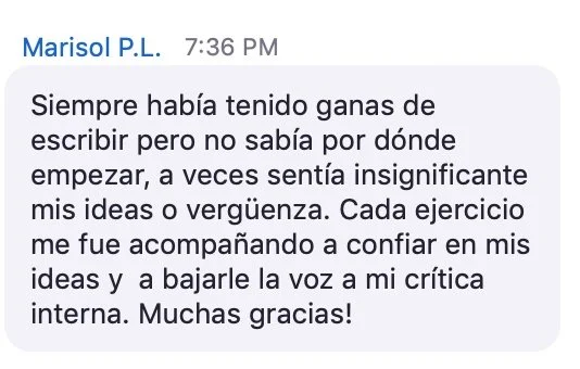 Review de Marisol sobre taller Artescritura - Testimonio real