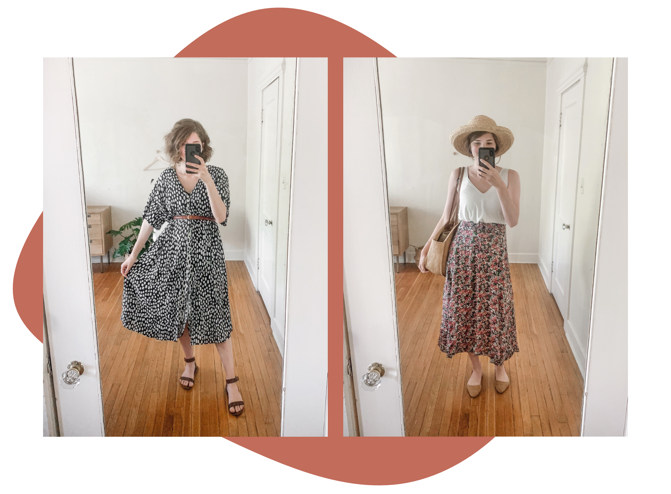 Recently found this dress and floral skirt at Goodwill. Hat was also a thrift find!
