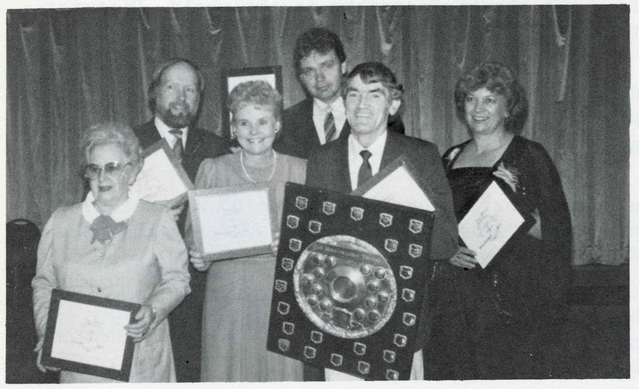 L-R: Peggy Hines, Geoff Mortimore, Jessie Bartos, Bob Hince, Ron Gellatley, Jenni Martin