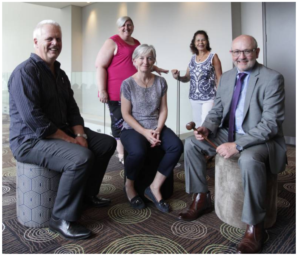 SIGNIFICANT MILESTONE: Campbelltown Toastmasters members Wayne Hooper, Christine Best, Zoe Norris, Danielle Halliwell and Bob Norris are prepared to celebrate the club's 1000th meeting.