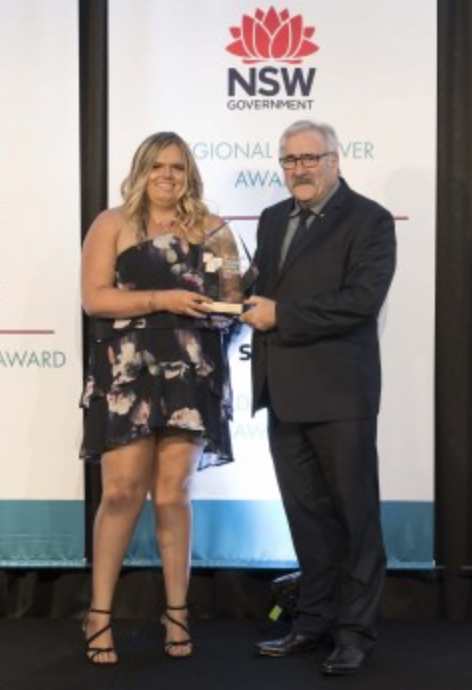Mikaela Sutherland was presented by Stephen Green, Grand Secretary, Freemasons NSW & ACT